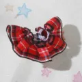 Vestiti per bambole mini gonna fiocco rosso nero scozzese accessori per bambole chic. - Gonna a Quadri Rossa