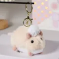 Dettaglio portachiavi peluche topo cuoco carino, ciondolo borsa soffice e morbido animale. - Portachiavi in Oro / Bianco avorio