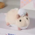 Vista dettagliata del peluche del topo cuoco carino, adorabile portachiavi di ratto imbottito. - senza ciondolo / Bianco avorio