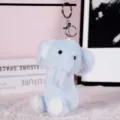 Cute blue elephant plush keychain soft stuffed animal bag charm lovely accessory for girls gift - Blue Elephant (Silver Keychain)