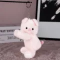 Cute pink pig plush keychain fluffy animal bag charm soft toy pendant gift for women girls - Pink Pig (Round Buckle)