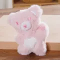 Cute pink plush heart bear pendant fluffy doll bag accessory charm fluffy stuffed toy - Hello Bear Pink