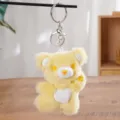 Cute plush heart bear keychain plush doll bag accessory lovely yellow gift pendant - Hello Bear Yellow (Keychain)