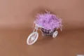 Cadeauendoos vuller raffia versnipperd papier set met witte fietsdecoratie voor verpakking. - Paars
