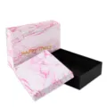 Roze marmer geschenkdoos set met tas, elegante rechthoekige verpakking voor feestdagen en verjaardag. - 9x7x6cm / Roze Marmer Kleine Doos met Tas