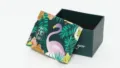 Groene geschenkdoos met flamingopatroon en deksel, schattige papieren doos voor verjaardag. - 9x7x6cm / Flamingo Enkele Doos