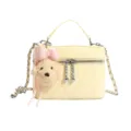 Stylish yellow quilted crossbody bag with a cute puppy pendant for women, 2026 new. - Yellow with Pendant