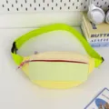 Modische Neon-Farbblock-Gürteltasche mit verstellbarem Gurt, ideal für Outdoor-Sport und Alltag. - Grün
