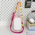 Bunte Dopamin Umhängetasche Handy Tasche lässig outdoor vielseitige Kordelzug Beuteltasche Damen - Rosa