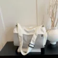 Small lightweight travel duffel bag portable fitness gym bag for women daily leisure commuting - White