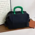 Large capacity travel duffel bag waterproof weekend overnight bag for women and men black green - Black