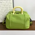 Large capacity travel duffel bag for women, waterproof short trip luggage bag with shoulder strap. - Green