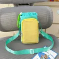 Outdoor sports water bottle bag, stylish nylon crossbody phone pouch with adjustable strap - Green