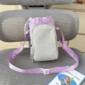 Damen Outdoor Sport Wasserflasche Tasche Einfarbig Umhängetasche Tragbare Handy Handtasche. - Lila