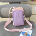 Kleine Umhängetasche Handy Tasche rosa lila Trinkflasche Beutel süße Outdoor Freizeittasche - Rosa