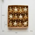 Gold star Christmas tree ornaments set of twelve hanging glass star shaped festive decor props - Star Ornaments (12 Pieces/Boxed) / 16.5x15x2cm / Gold