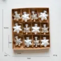 Christmas tree star ornaments set, 12pcs silver white glass hanging balls for holiday party decor. - Star Ornaments (12 Pieces/Boxed) / 16.5x15x2cm / Silver