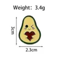 Broche émaillée avocat mignon badge de dessin animé pour décoration de vêtements 3cm - Avocat Cœur (GXZ4560-3)