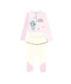 Cute girls long sleeve sun protection split swimsuit with lovely mermaid print design. - XL (100-110cm) / Top And Bottom / Beige