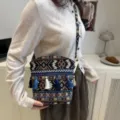 Sac bandoulière tissé style ethnique avec pampilles colorées, sac à main décontracté pour femme. - Style 6