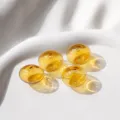 Amber hollow glass beads flat round wheel straight hole DIY jewelry making components - 2 Pieces/Pack / 1# Tawny Brown