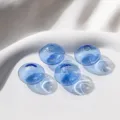 Blue glass beads flat round wheel hollow DIY necklace bracelet earrings jewelry making accessories - 2 Pieces Pack / 5# Dark Blue