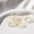 Amber transparent glass beads round wheel hollow DIY accessories for jewelry making. - 2 Pieces Pack / 9# Yellow