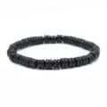 Pulsera de cuentas de abaco de madera negra, estilo etnico retro joyas de muneca unisex. - Negro