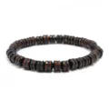Pulsera de cuentas de abaco de madera vintage, estilo etnico retro marron oscuro para unisex. - Marrón Oscuro