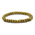 Pulsera de cuentas de madera verde oliva con cordón elástico estilo simple unisex - Verde oliva
