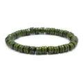 Pulsera cuentas de madera retro, forma abaco verde vintage moda mujer hombre joyas. - Verde oliva