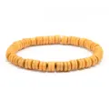 Retro wooden abacus bead bracelet, simple ethnic style unisex fashion jewelry gift. - Earthy Yellow