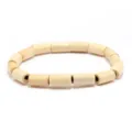 Pulsera de cilindro de madera retro simple pulsera de cuentas de madera para hombres y mujeres - Estilo E (HT1964)