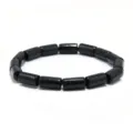 Pulsera de cuentas de madera cilíndricas negras simple vintage moda hombre mujer joya - Estilo F (HT1964)