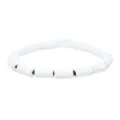 Pulsera de cuentas de madera cilíndricas blancas minimalista joyería vintage para hombres y mujeres - Estilo G (HT1964)
