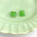 Green square imitation jade qipao button, retro Chinese style clothing decorative accessory. - Square Button / Jade Green