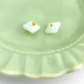 Chinese vintage imitation jade glass cheongsam buttons DIY decorative clothing accessories. - Square Button / Jade White