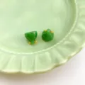 Green imitation jade Chinese style cheongsam button DIY decorative accessory charm set - Horizontal Hole Lotus Pod Button / Jade Green