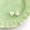 White imitation jade Qipao buttons DIY retro Chinese style glazed clothing accessories small - Horizontal Hole Lotus Pod Button / Jade White