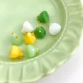 Colorful faux jade lotus pod charms Chinese style DIY jewelry accessories pendants - Horizontal Hole Lotus Pod Button / Multicolor