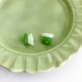 Green and white imitation jade cheongsam buttons, traditional Chinese style decorative DIY clasps. - Blue and White Porcelain Ingot Button 05 / Blue and White