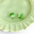 Green faux jade glass cheongsam buttons variant, Chinese style Hanfu DIY accessory. - Blue and White Porcelain Ingot Button 07 / Blue and White
