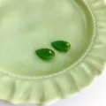 Green leaf jade imitation Chinese style clothing buttons DIY accessories display SKU. - Leaf Button / Jade Green