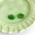 Green ginkgo leaf imitation jade cheongsam button variant accessory for Hanfu clothing. - Ginkgo Leaf Button / Jade Green