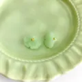 Green ginkgo leaf imitation jade qipao buttons Hanfu Chinese style DIY jewelry accessories - Ginkgo Leaf Button / Cyan Jade Color