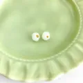 White imitation jade cheongsam button variant, retro Chinese style DIY decorative accessory. - Flat Pumpkin Button / Jade White