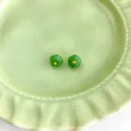 Green Chinese Style Jade Pumpkin Flower Decorative Buttons DIY Craft Accessories Pair - Flat Pumpkin Button / Jade Green