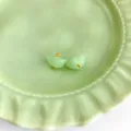 Green imitation jade qipao buttons, Chinese style retro glass decorative DIY accessories. - Ingot Buckle / Cyan Jade Color
