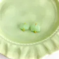 Retro Green Lotus Glass Buttons DIY Chinese Style Cheongsam Hanfu Decorative Accessories - Lotus Button / Cyan Jade Color