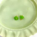 Green glass Chinese style decorative buttons DIY accessories for cheongsam and Hanfu apparel. - Lotus Seed Core Button / Jasper Color